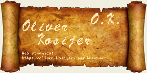 Oliver Kosijer vizit kartica